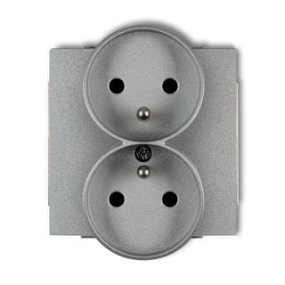 Gniazdo podwójne z/u Karlik Deco-Stal